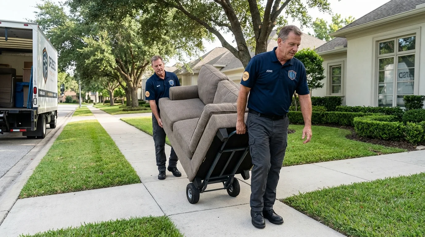 Local residential moving crew loading furniture in Spring Lake, NC